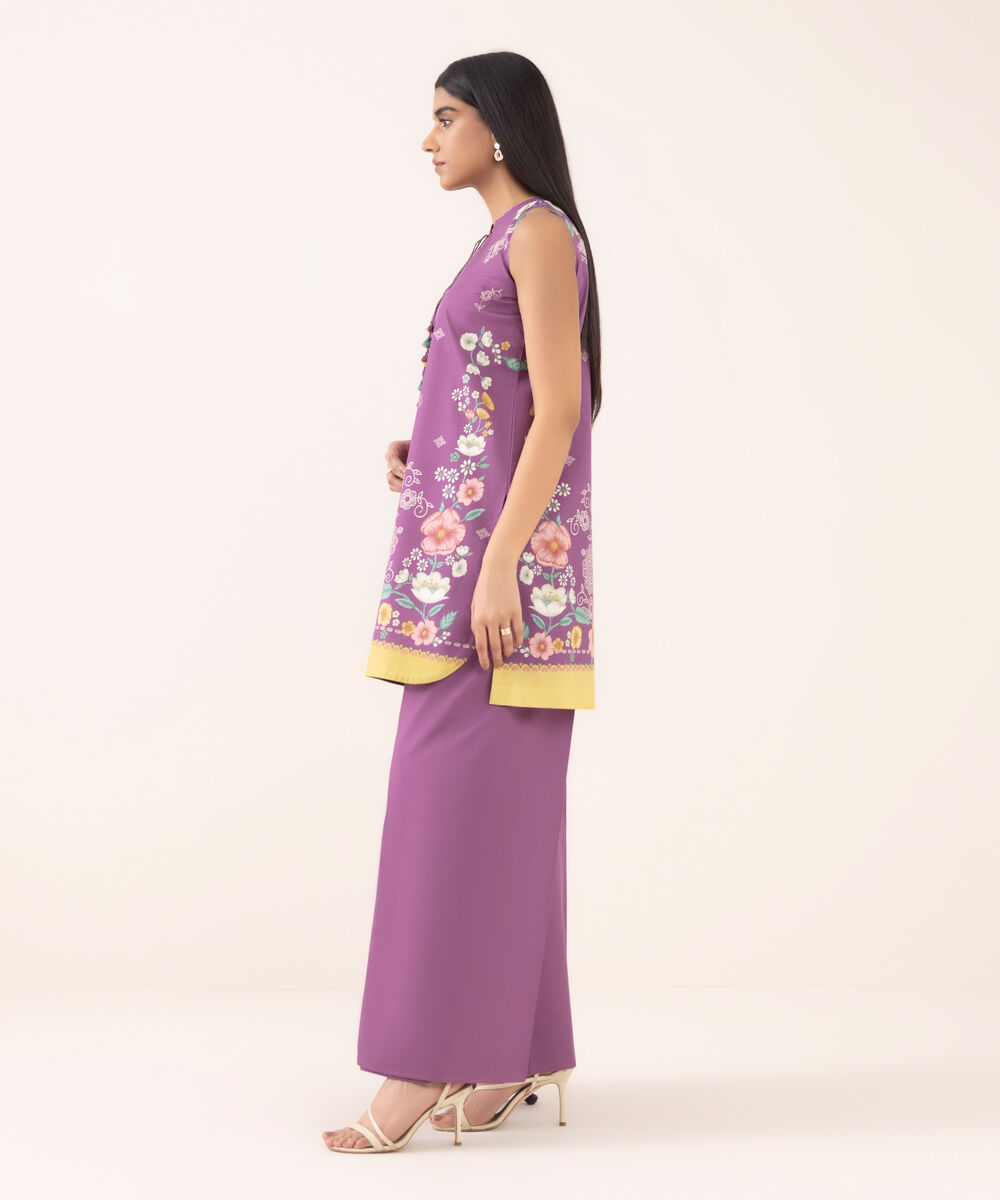 Women's Unstitched Cotton Printed Three Piece Suit