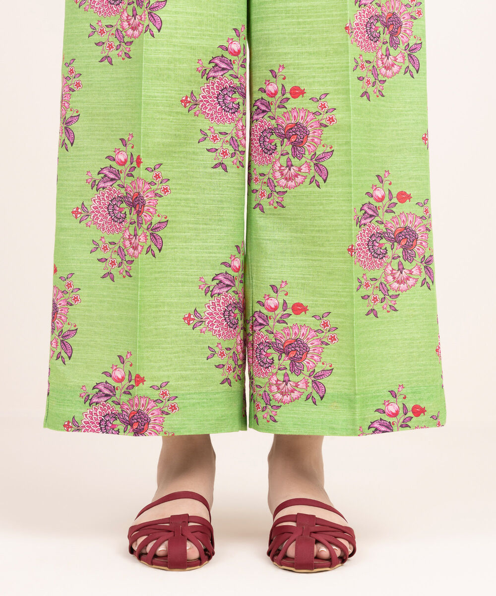 Women's RTW Cambric Green Printed Culottes