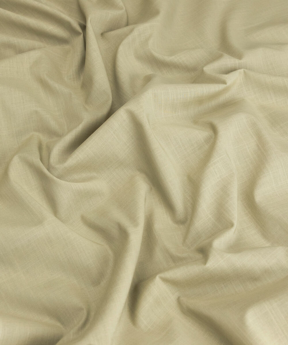 Men's Unstitched Two-Piece Olive Brown Premium Slub Cotton Suit