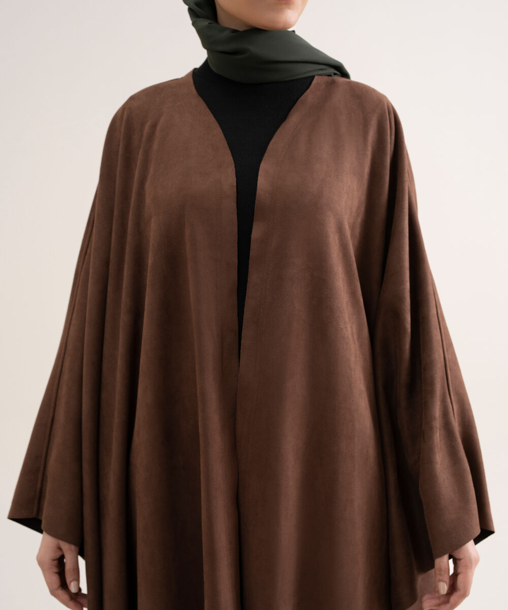 Women's Polyester Brown Kaftan Abaya Set