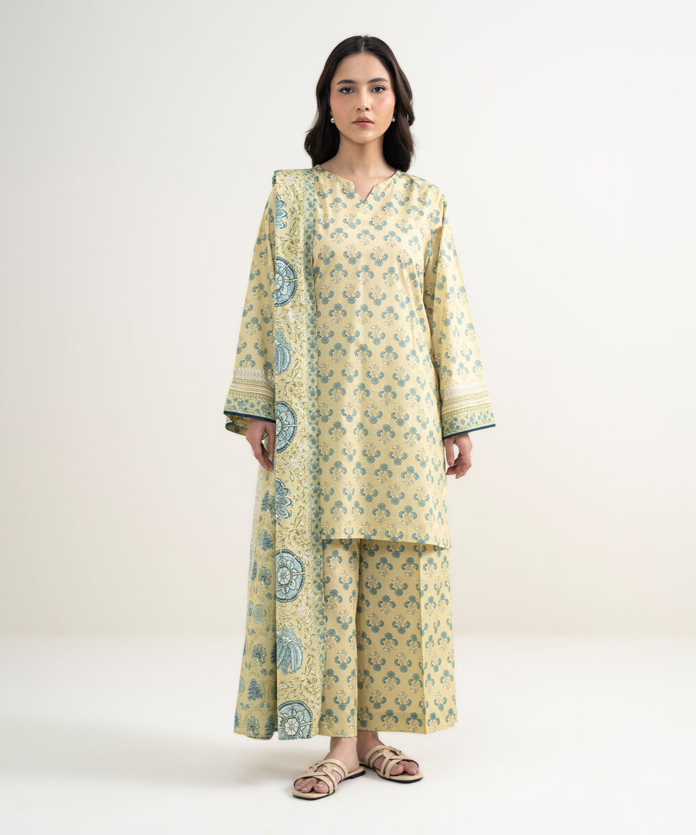 Lawn Printed Green Dupatta