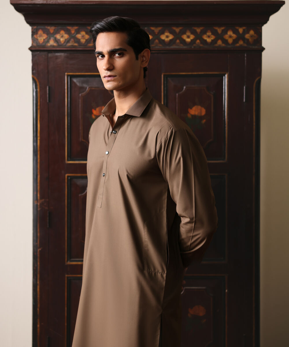 Men's Unstitched Two-Piece Olive Luxury Modal Suit