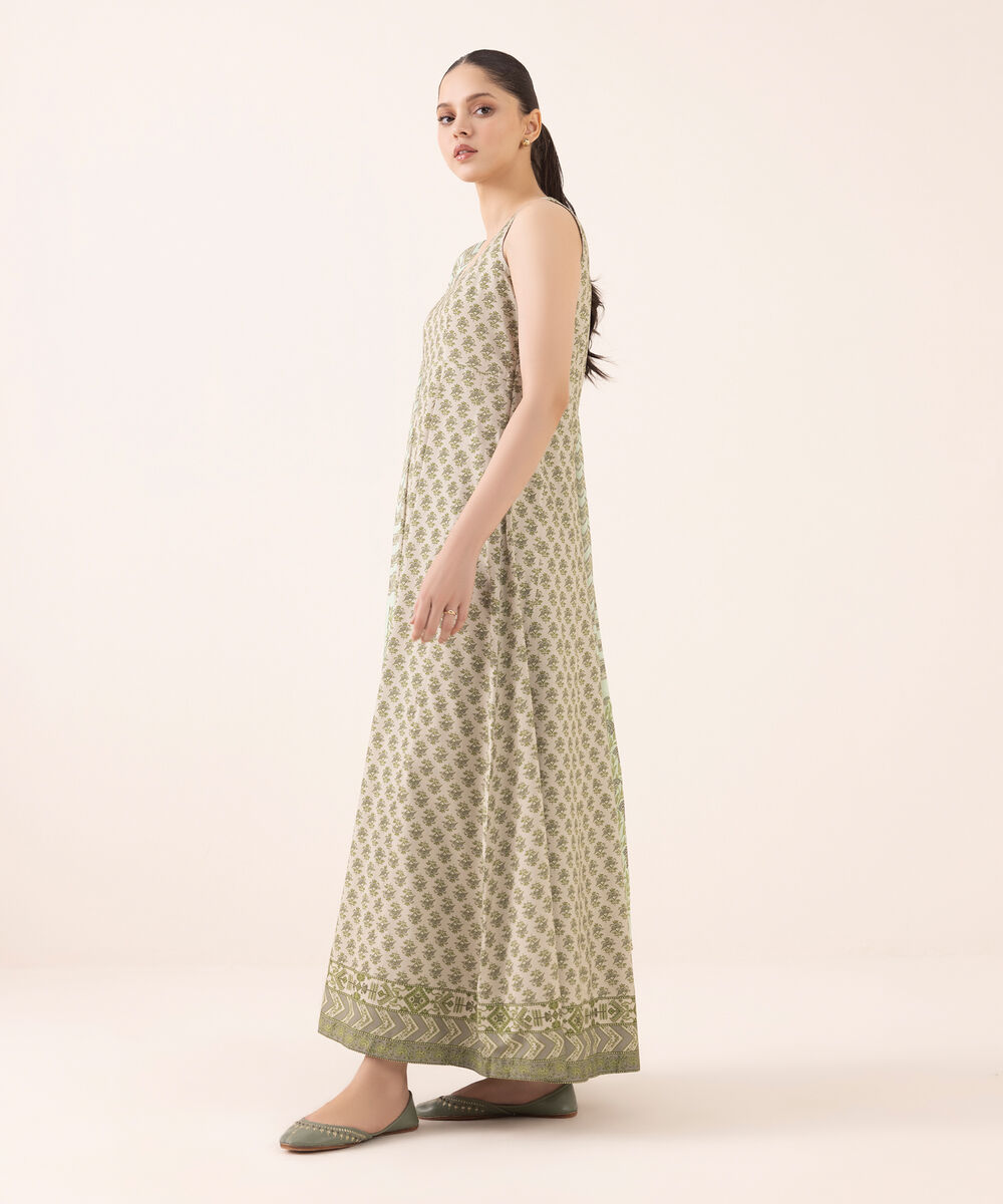 Women's Unstitched Arabic Lawn Printed Grey 3 Piece Suit