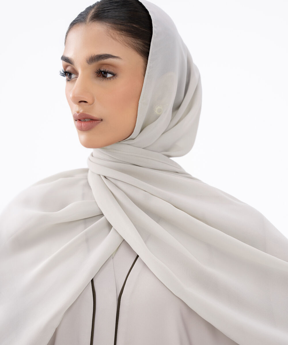 Women's Grey Polyester Hijab