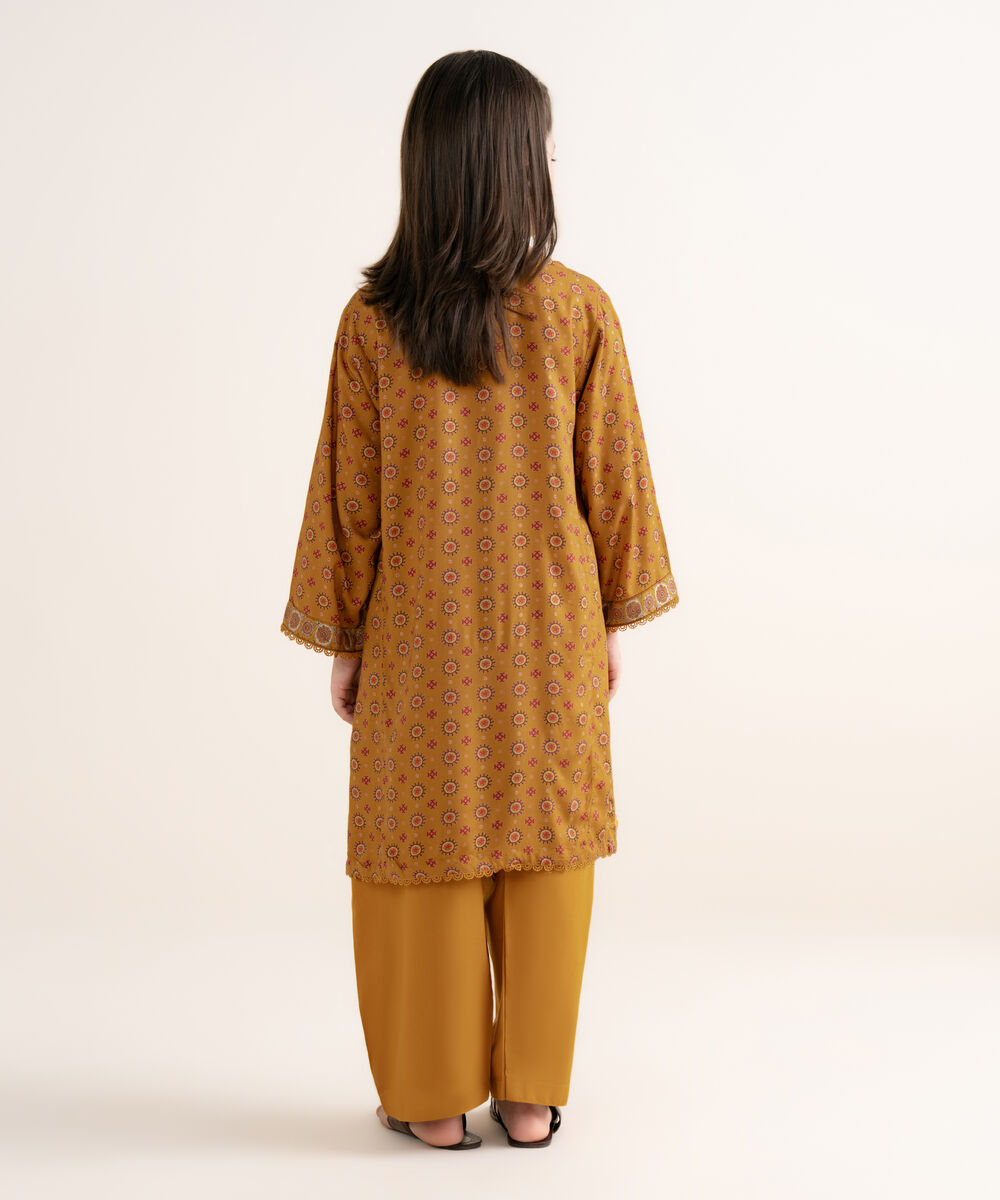 Girls Two Piece Printed Arabic Lawn Suit