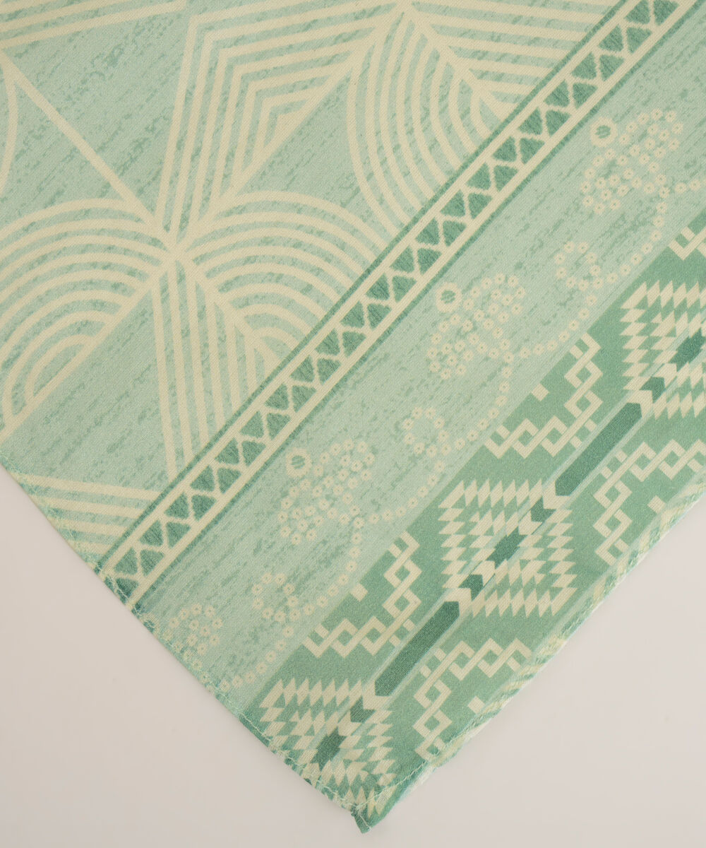 Women's Fine Voile Blue Printed Dupatta