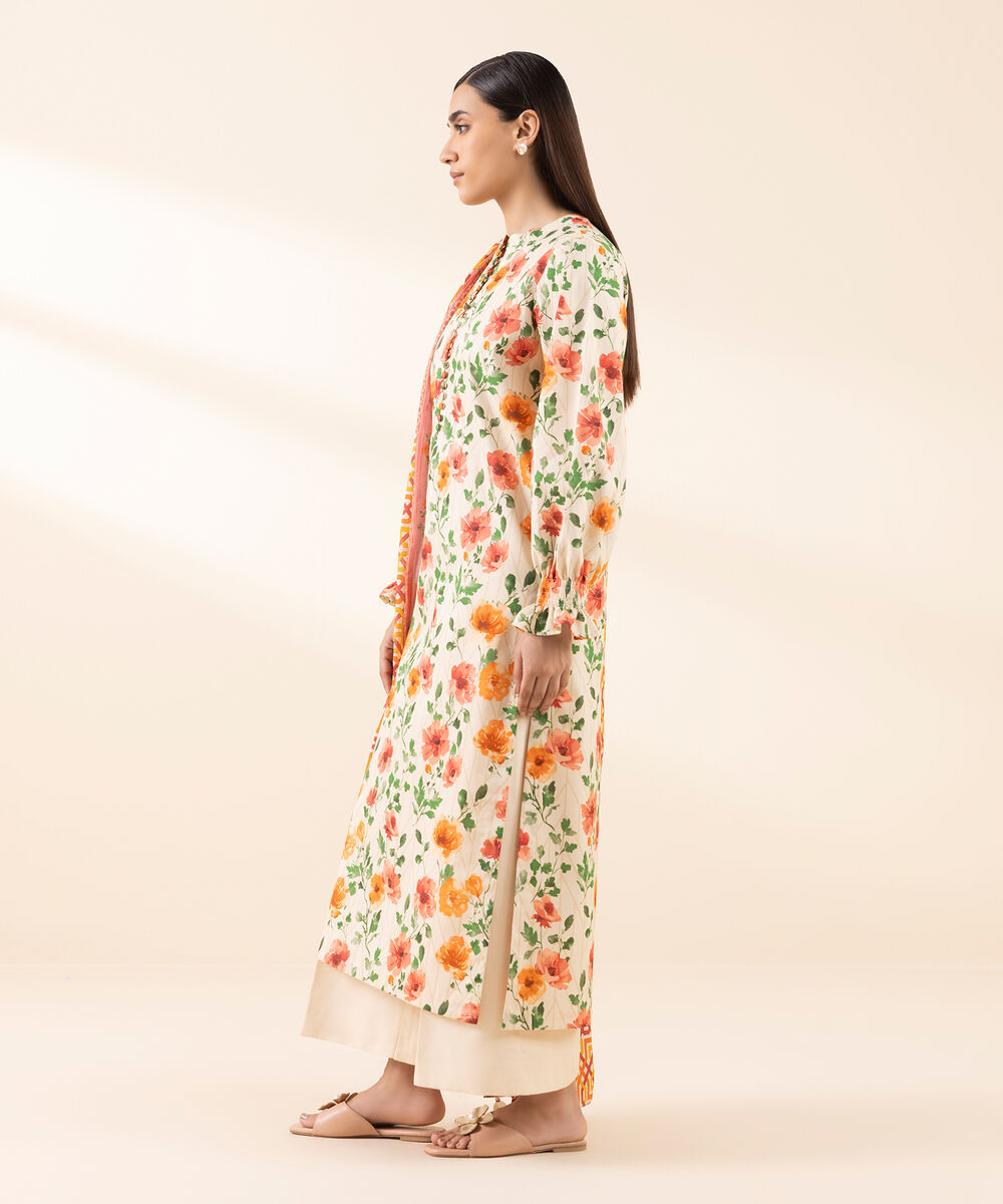 Women's Unstitched Lawn Printed Multi 3 Piece Suit