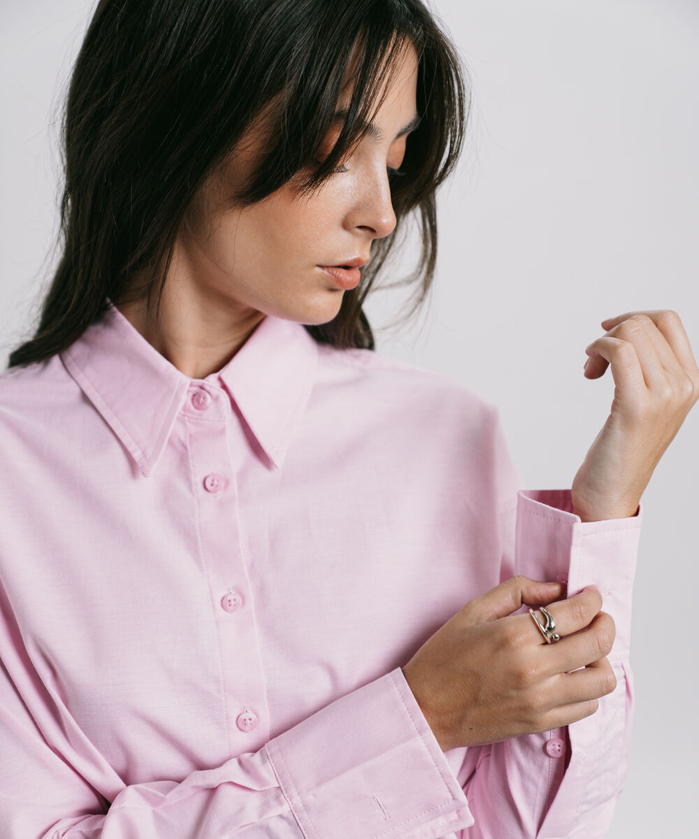 Women's Western Wear Yellow Boxy Oxford Shirt