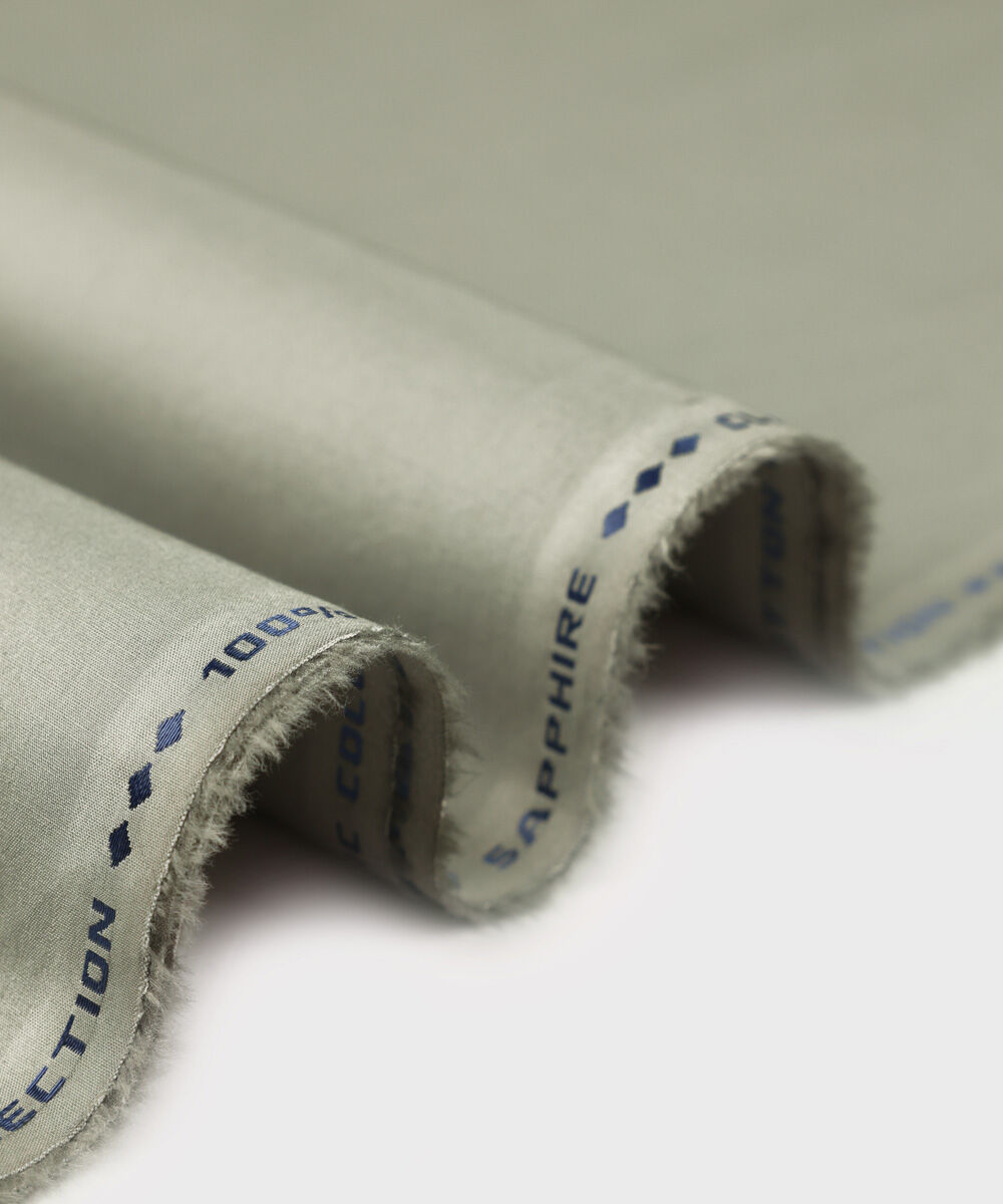 Men's Unstitched Premium Cotton Embroidered Green Full Suit Fabric