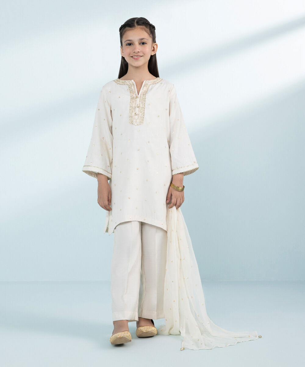 Mommy & Me Girls Three Piece Off White Suit