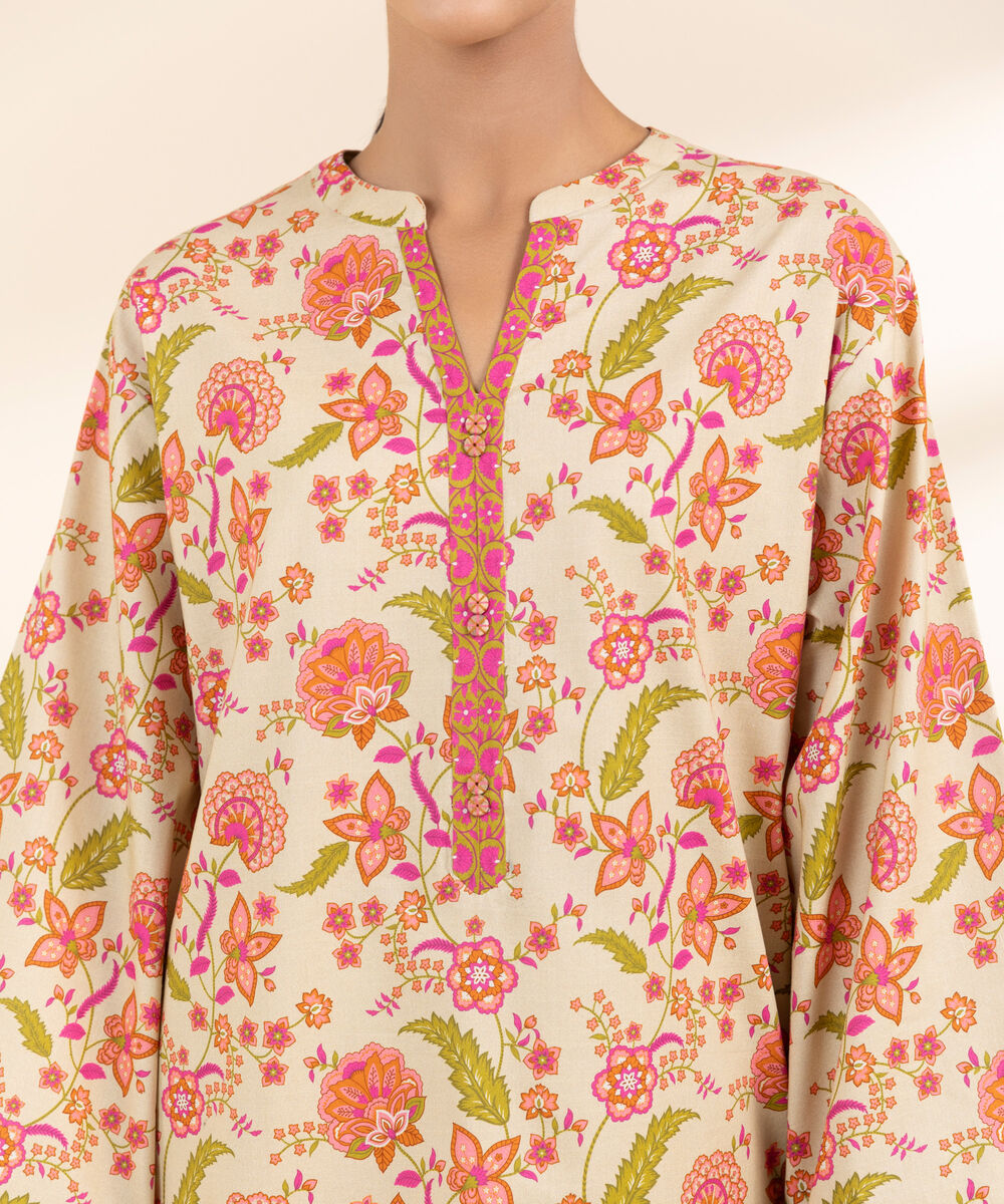 Women's Unstitched Lawn Printed Multi 2 Piece Suit