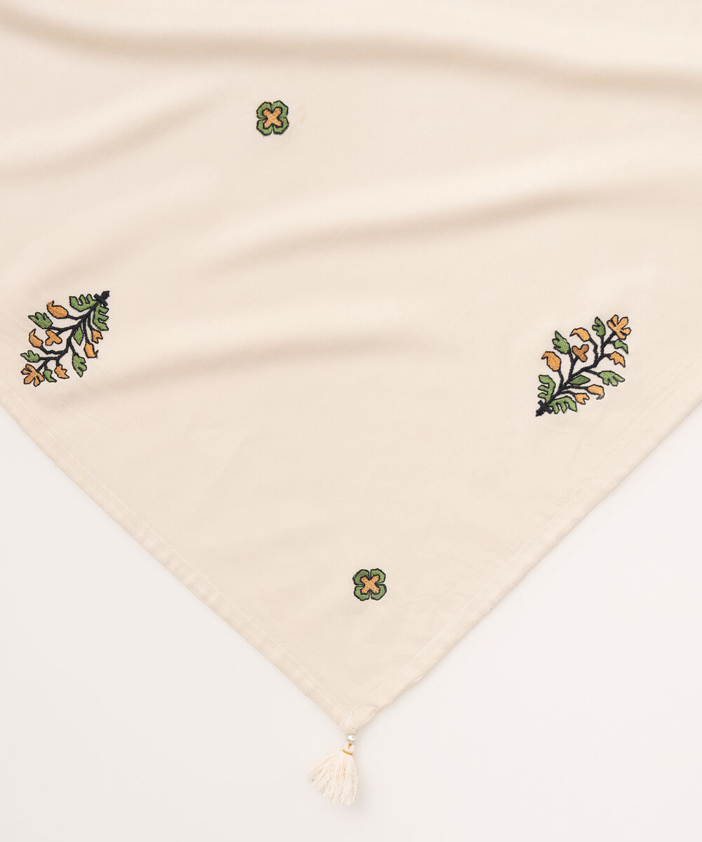 Women's RTW Linen Cream Dyed Dupatta