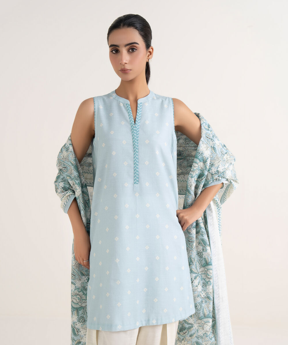 Women's Unstitched Lawn Printed Multi Two Piece Suit