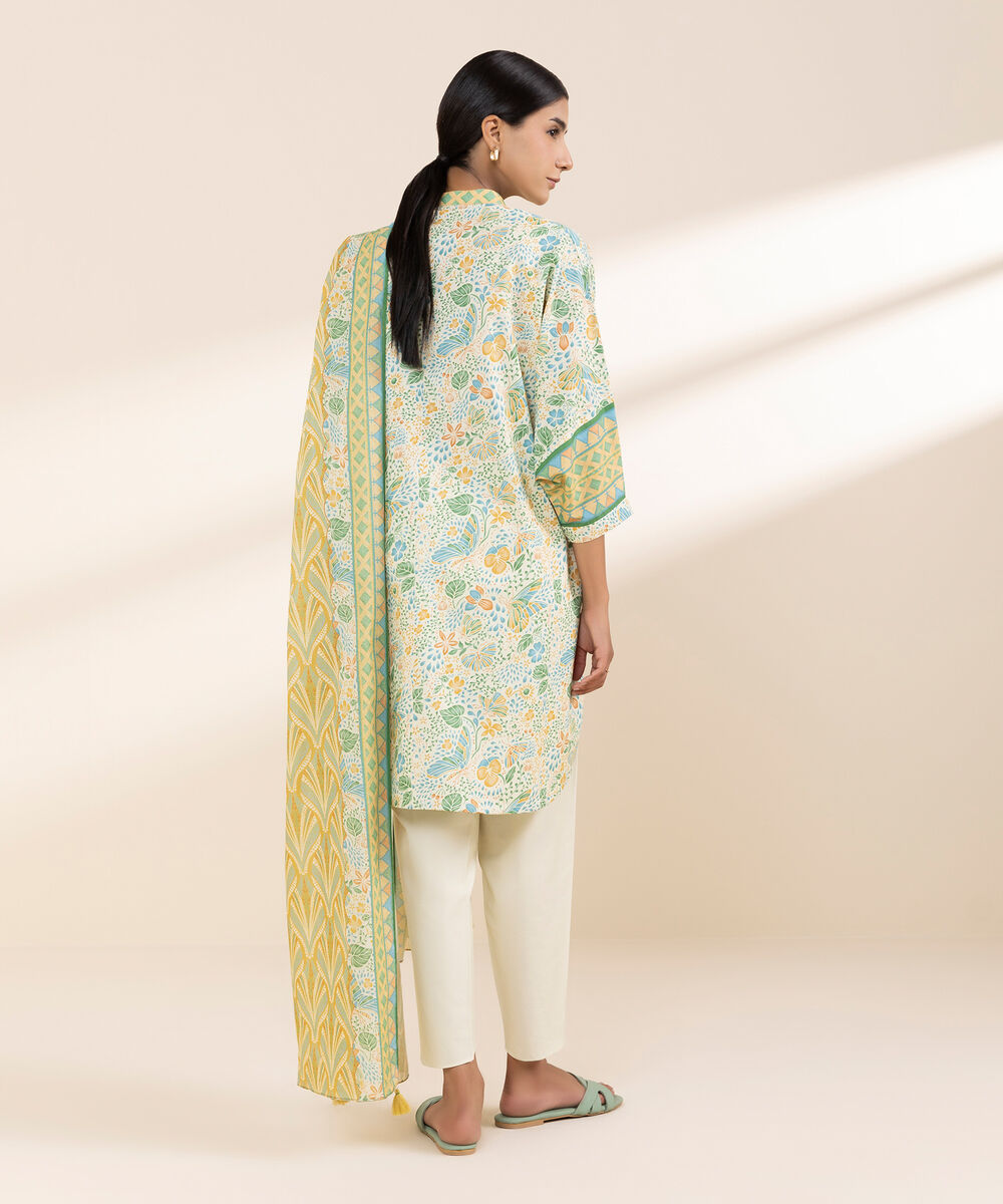 Women's Unstitched Lawn Printed Multi 3 Piece Suit