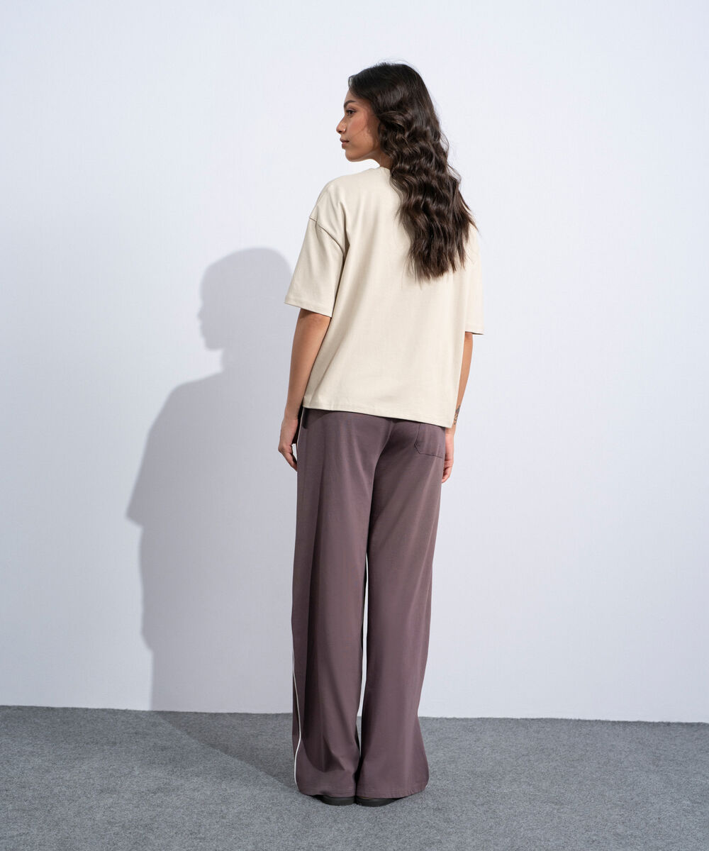 Women's Western Beige Loose Fit Supima T-Shirt
