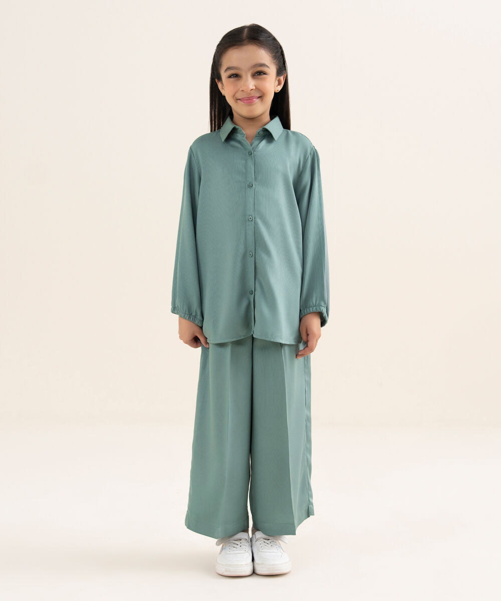 Girl's Bedford Solid Green 2 Piece Set