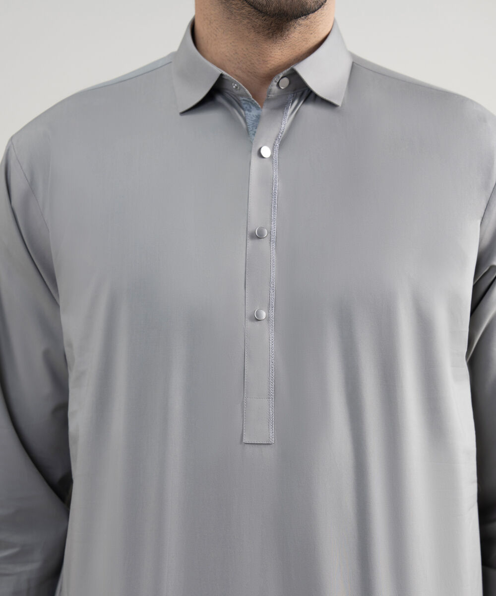 Men's Stitched Luxury Cotton Medium Grey Suit