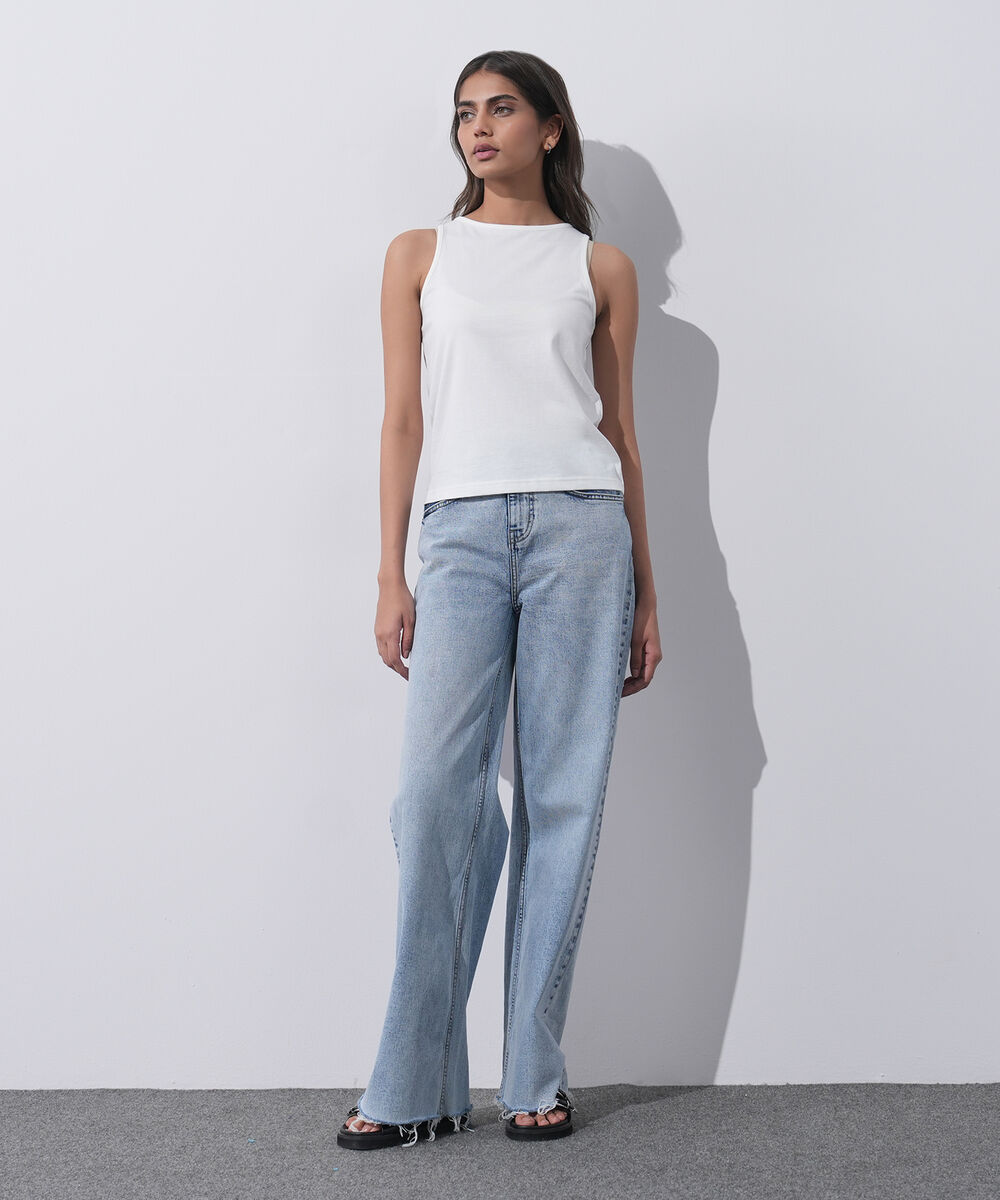 Women's Western Wear Blue Straight Pants