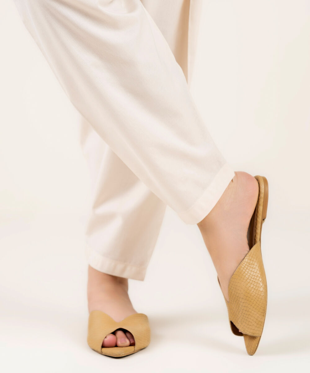 Women's RTW Cotton Viscose Solid Off White Shalwar