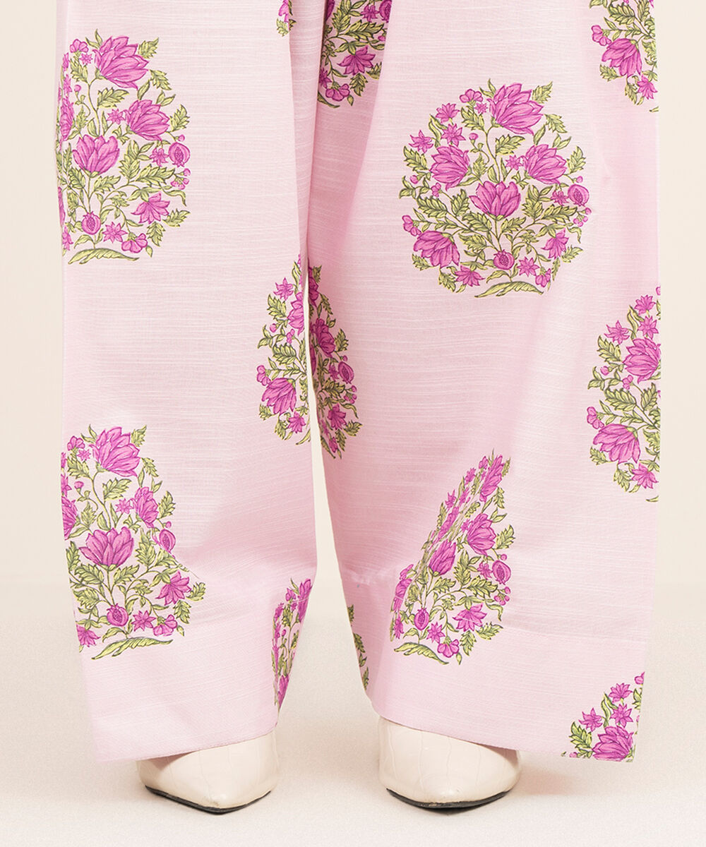 Women's RTW Cambric Purple Printed Farshi Shalwar