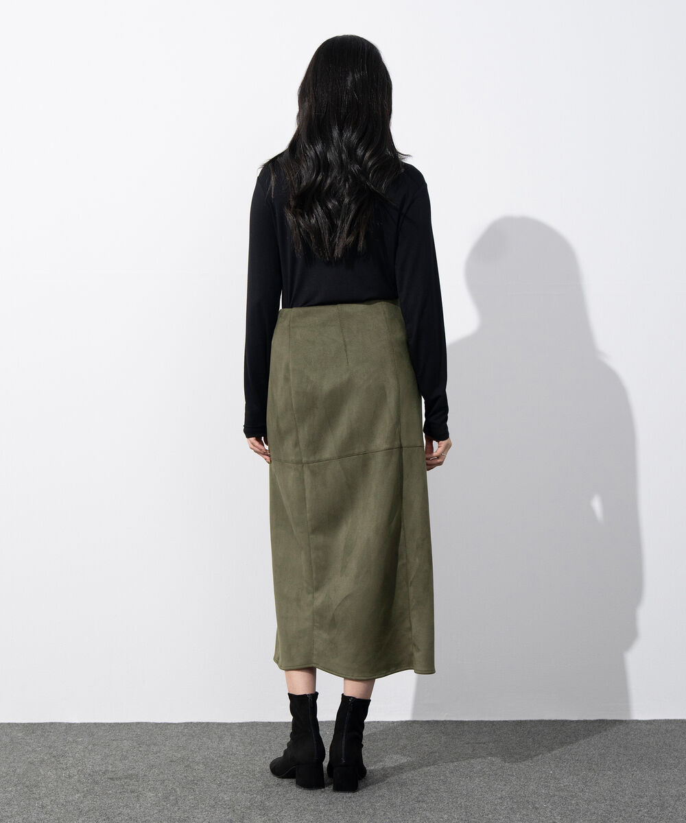 Women's Western Wear Green Faux Suede Skirt