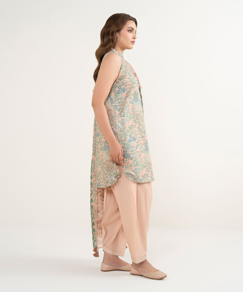 Women's Unstitched Lawn Printed Multi 3 Piece Suit