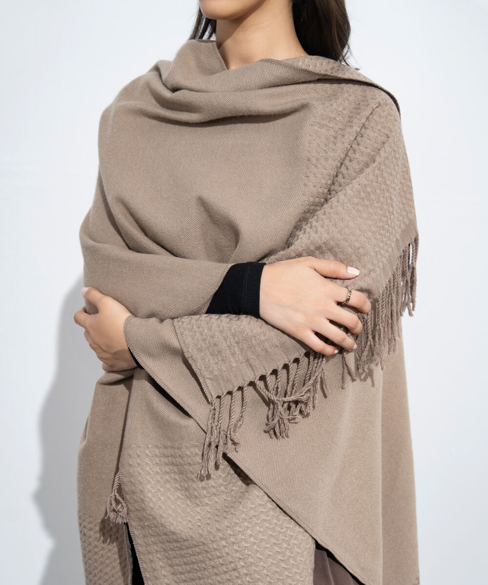 Women's Western Wear Sand Textured Cape Shawl