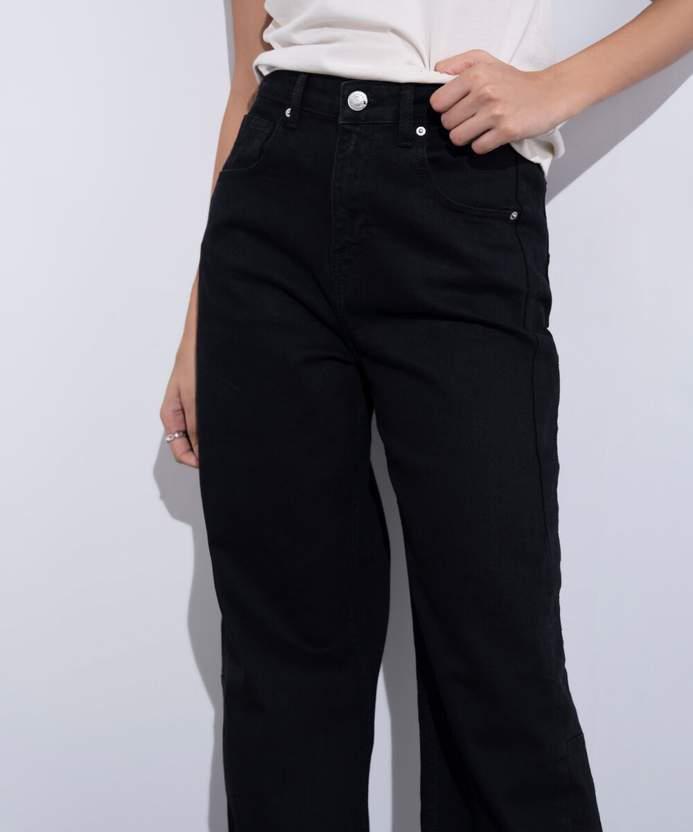 Women's Western Wear Black Wide Leg Jeans