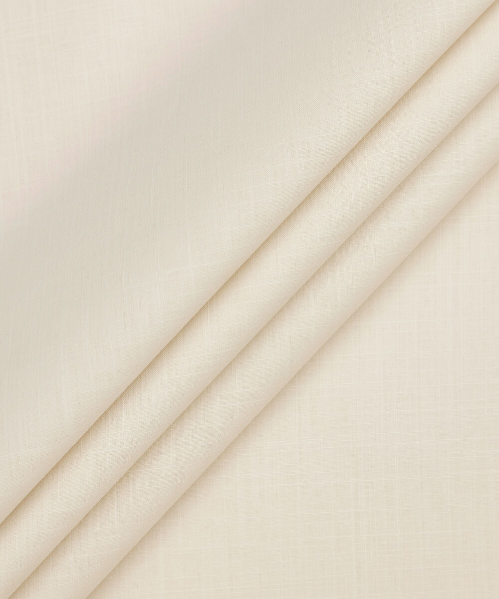 Men's Unstitched Two-Piece Light Cream Premium Slub Cotton Suit
