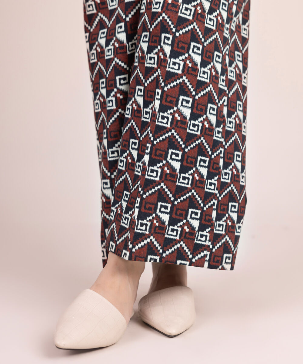 Women's RTW Khaddar Printed Black Culottes