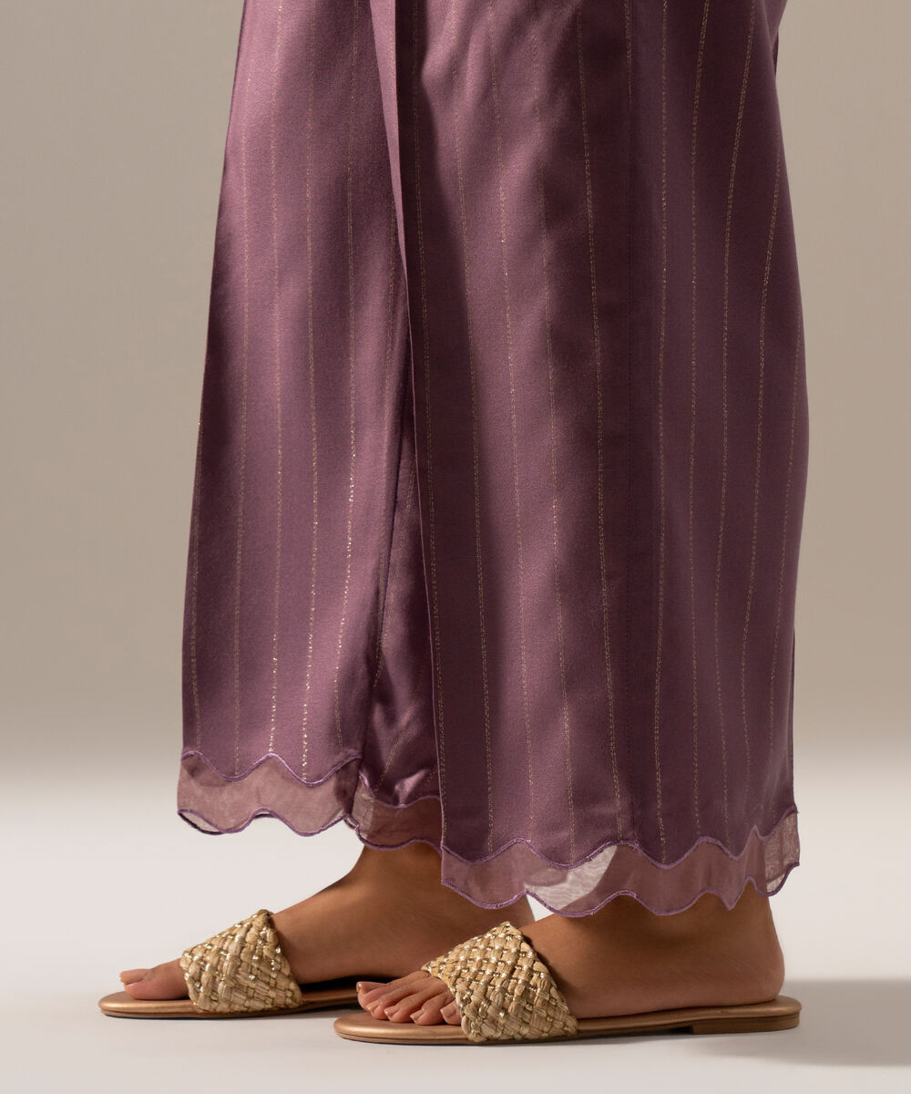 Women's RTW Dobby Crepe Lurix Solid Purple Culotte