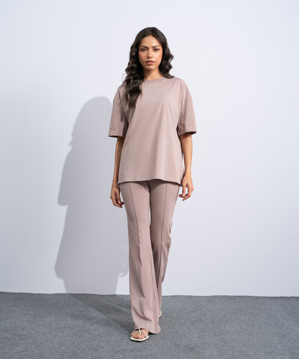 Women's Western Tea Pink Loose Fit T-Shirt