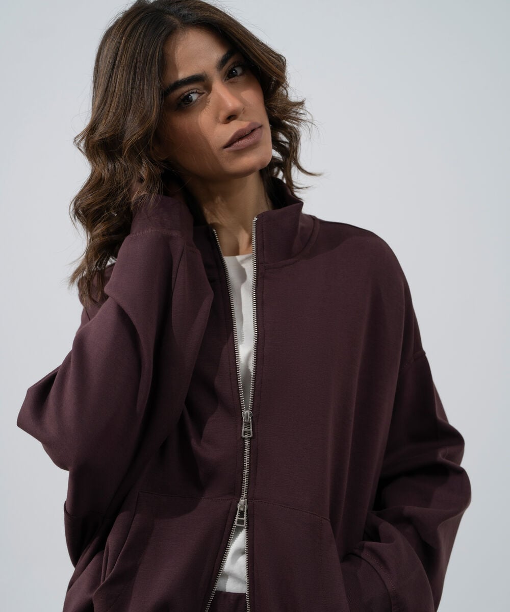 Women's Western Wear Merlot Zip-Up Sweatshirt