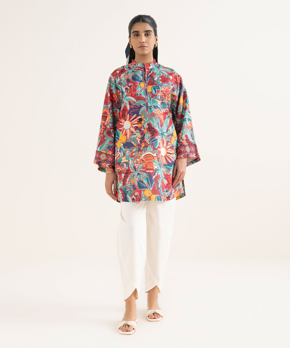 Women's Unstitched Lawn Printed Multi Shirt