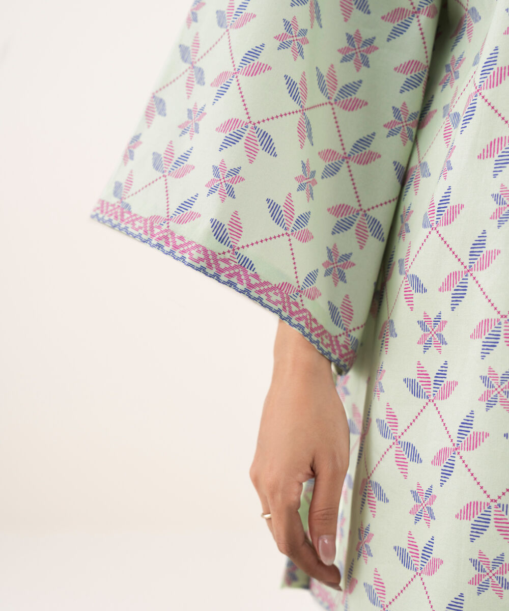 Women's Unstitched Cotton Printed Multi 2 Piece Suit