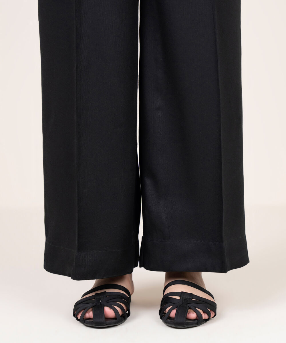 Women's RTW Bedford Solid Black Culottes
