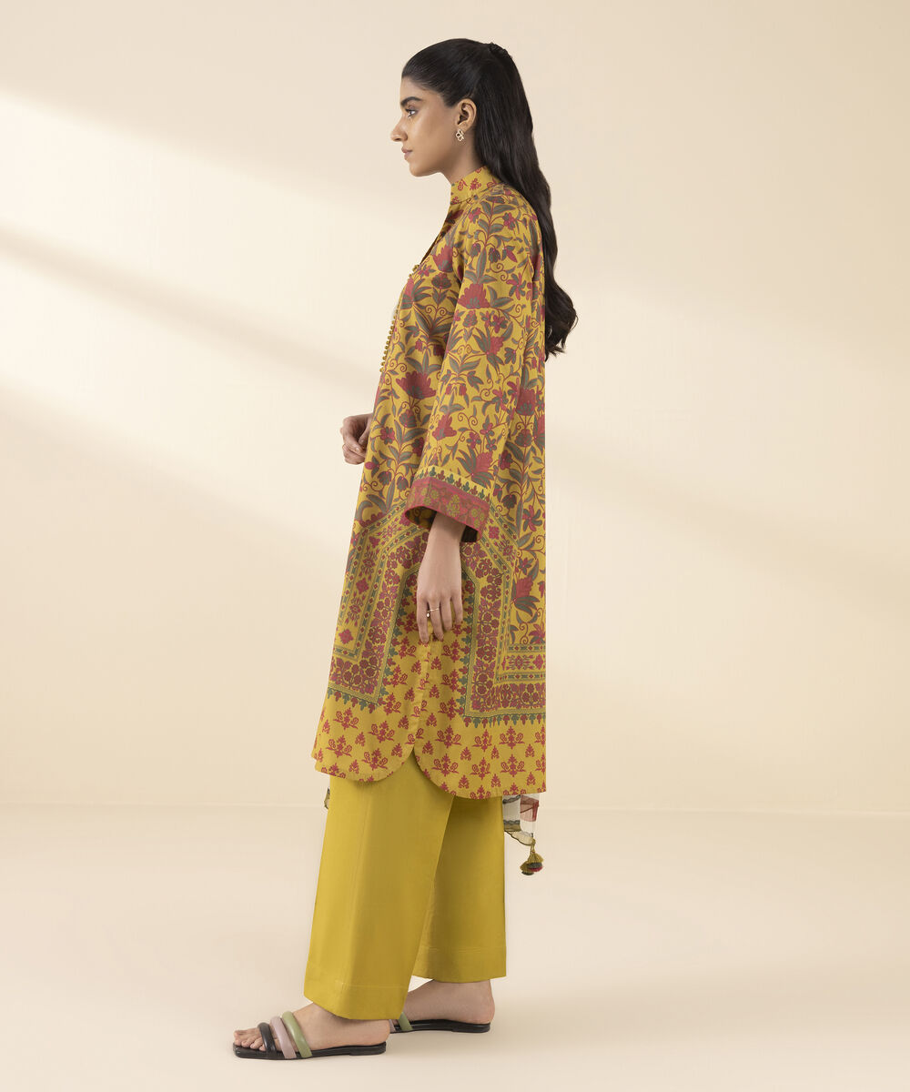 Unstitched Women's Yellow Lawn 3 Piece Suit