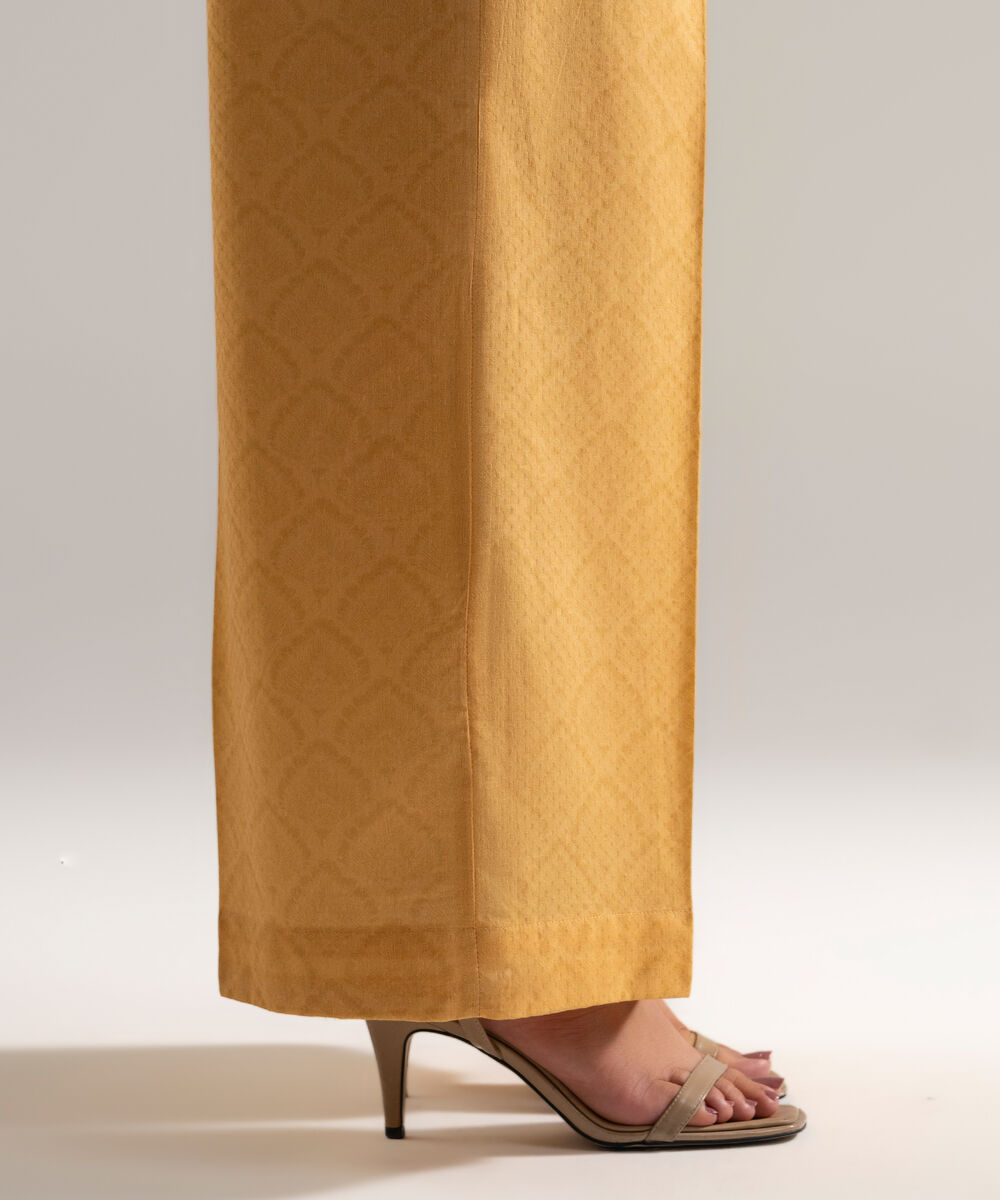 Women's RTW Dobby Printed Orange Culottes
