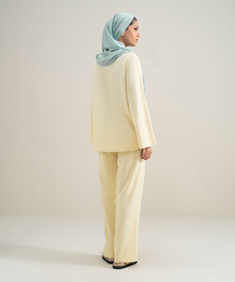 Women's Polyester Yellow Modest Wear Top