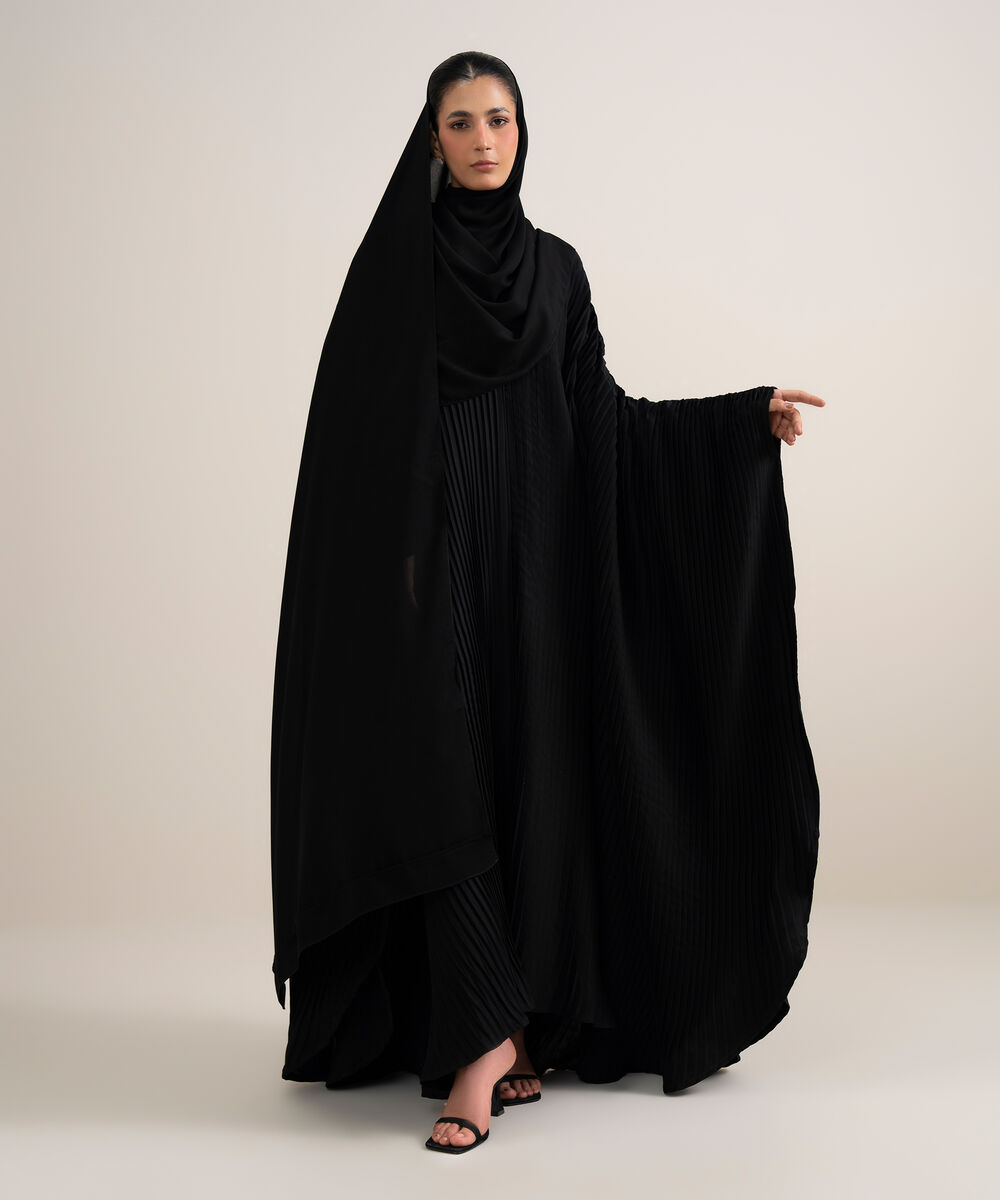 Women's Black Kaftan Abaya Set