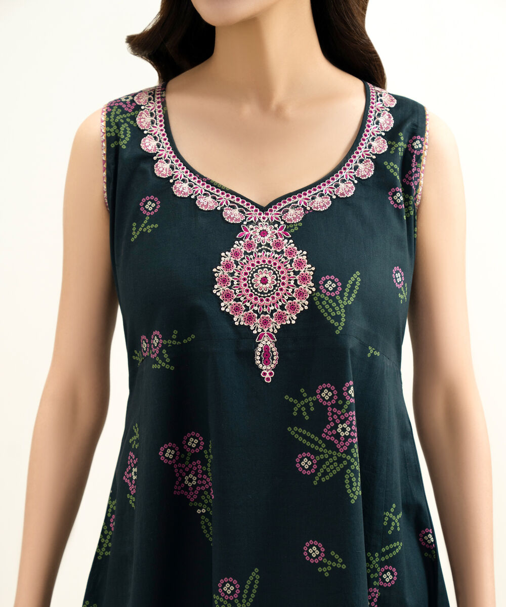 Women's Unstitched Lawn Embroidered Black 3 Piece Suit