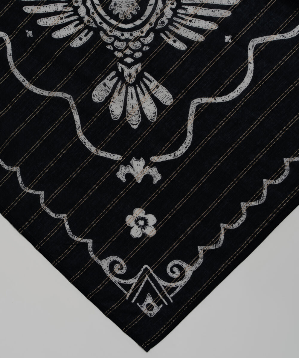 Cotton Zari Printed Black Dupatta