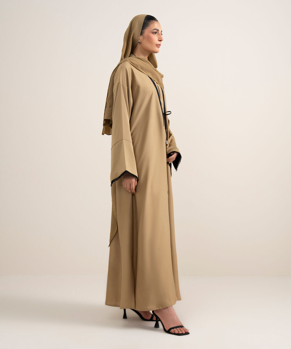 Women's Pale Brown Abaya Set