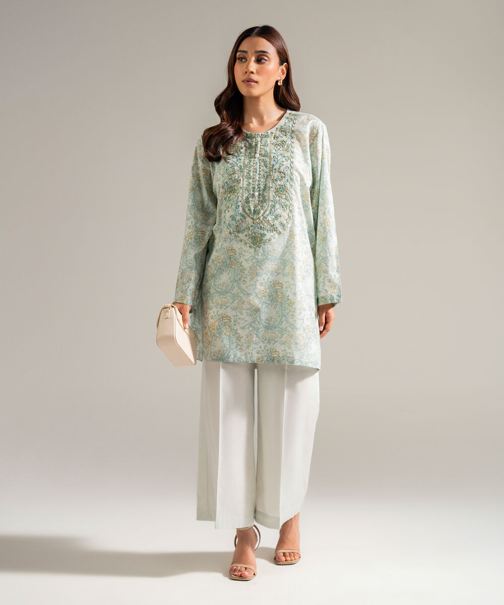 Women's RTW Lawn Embroidered Green 2 Piece Suit