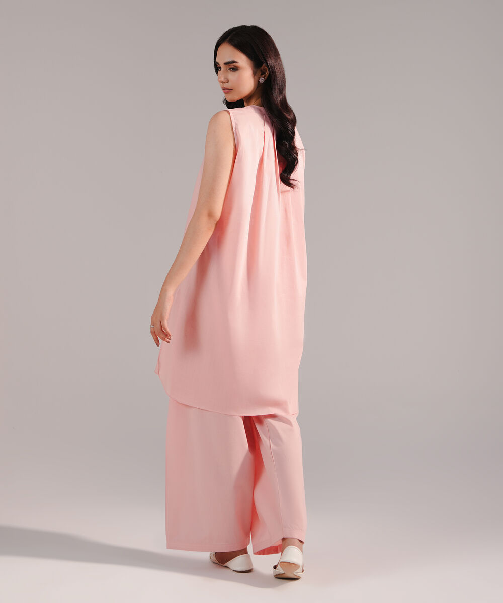 Women's RTW Crosshatch Solid Pink Straight Shirt