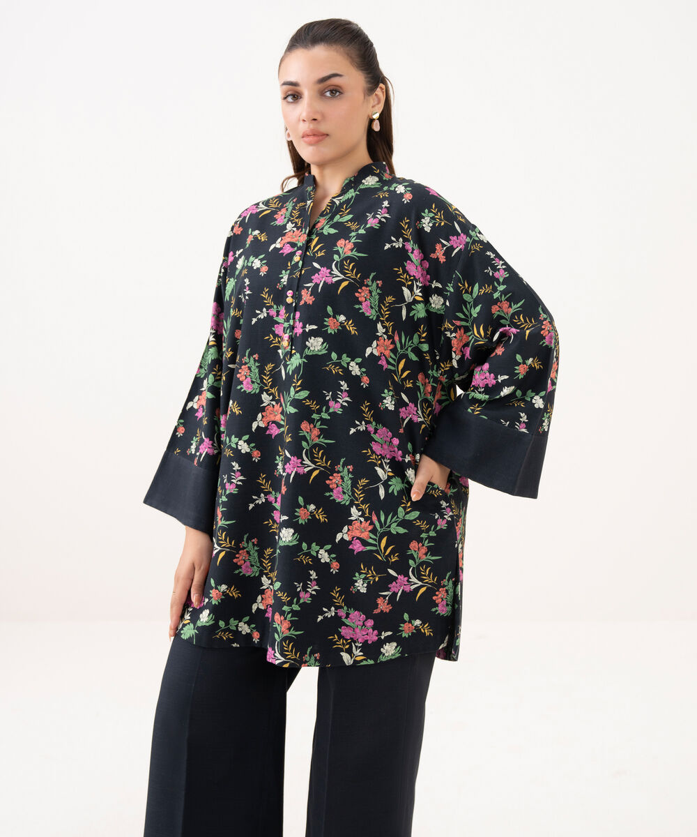 Women's Unstitched Khaddar Printed Multi 2 Piece Suit