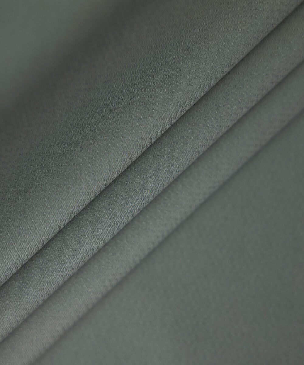 Men's Unstitched dark green premium cotton dobby Suit