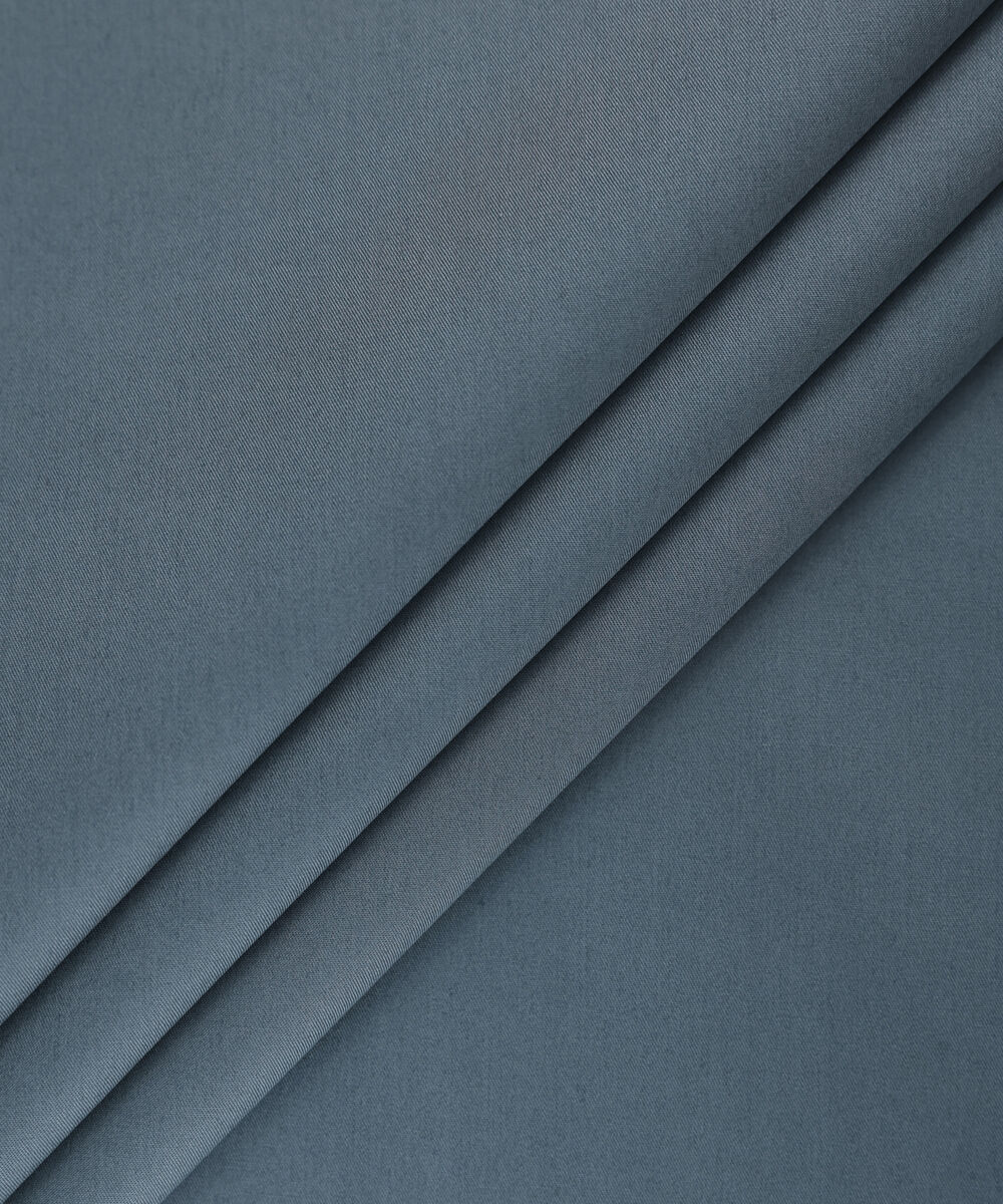 Men Unstitched Cotton Blue Full Suit Fabric