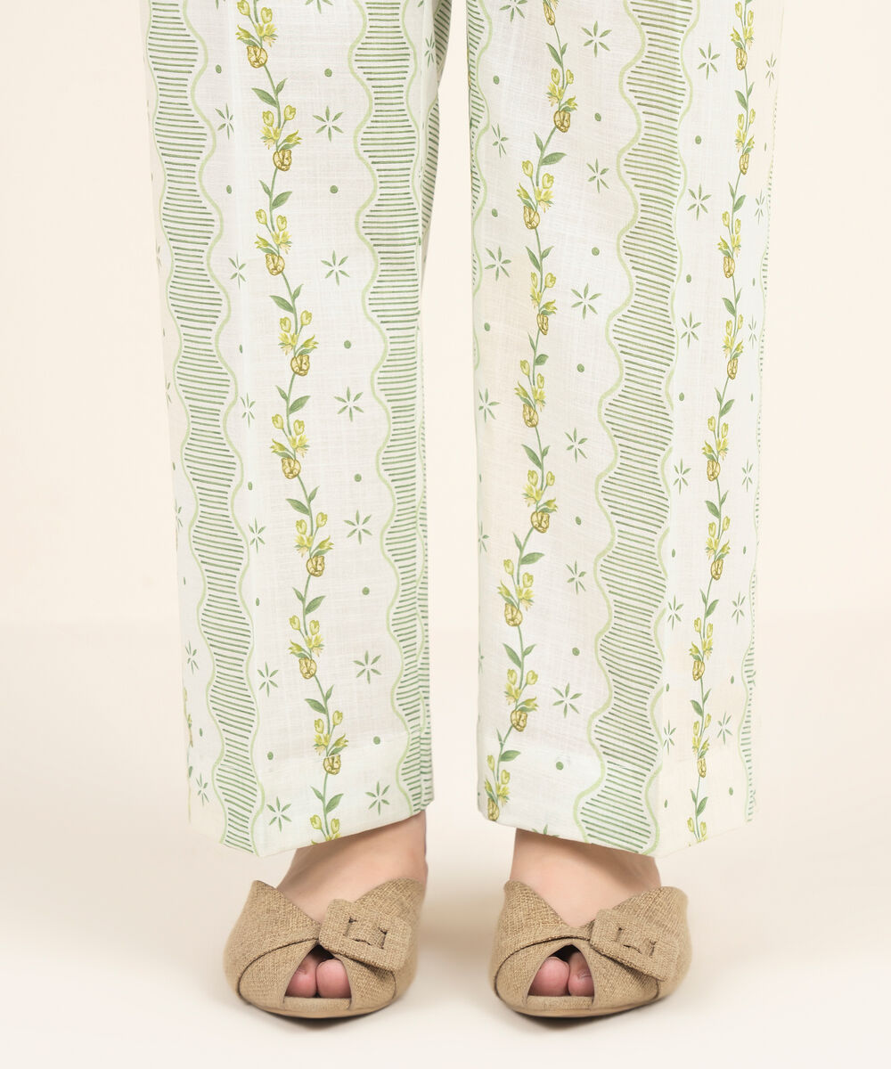 Women's RTW Crosshatch Printed Mint Green Straight Pants