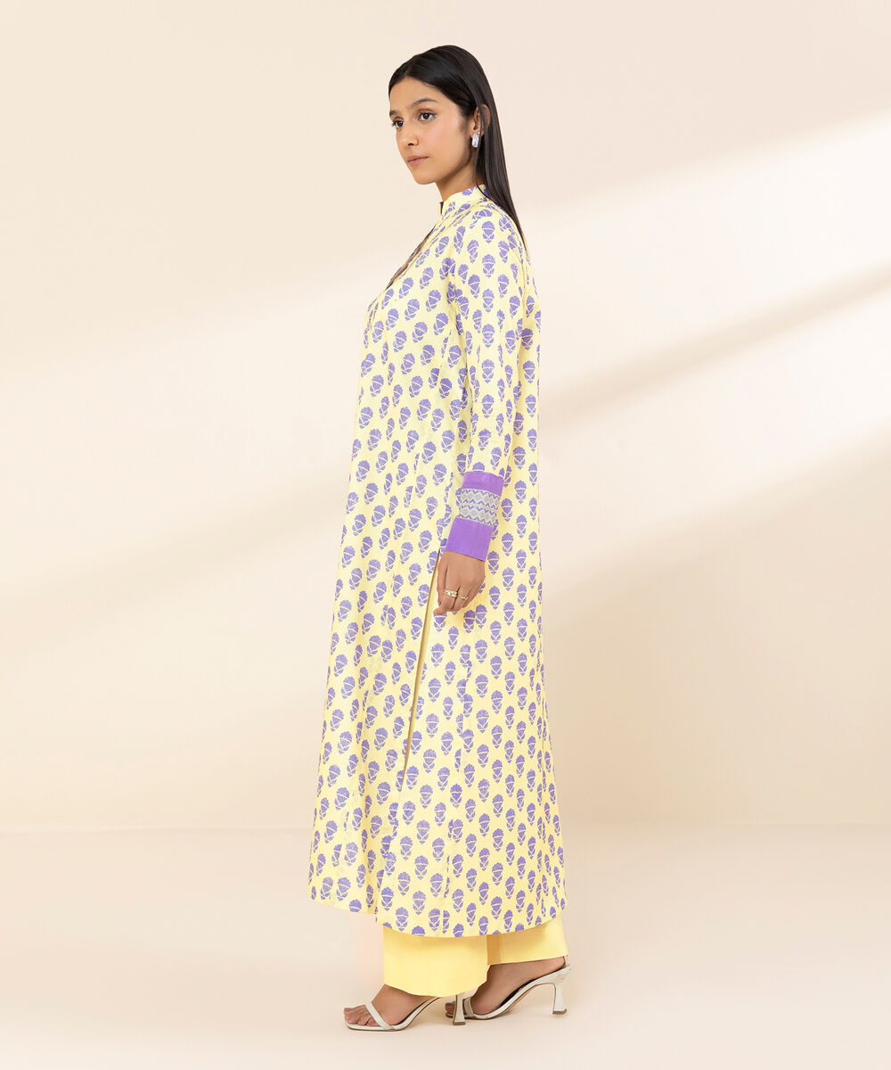 Women's Unstitched Lawn Embroidered Off White Shirt